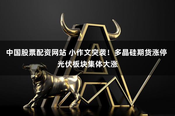 中国股票配资网站 小作文突袭！多晶硅期货涨停 光伏板块集体大涨
